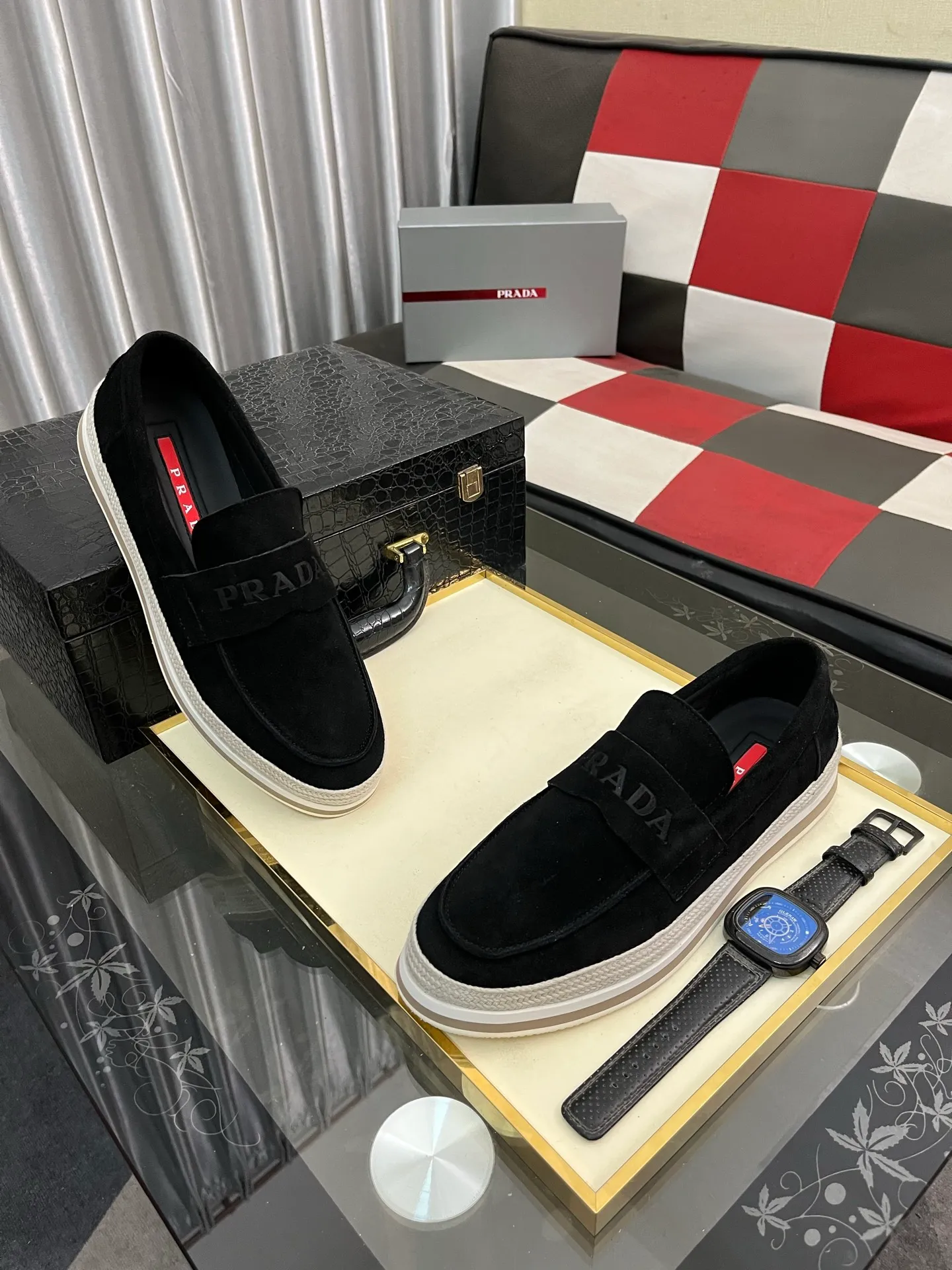 Men's men's shoes 💰458⌚️⌚️prada: new spring and summer casual shoes, sports sneakers, fabric: imported cowhide, lining: original lining, sole: original sole, size: 38-445️⃣color optional